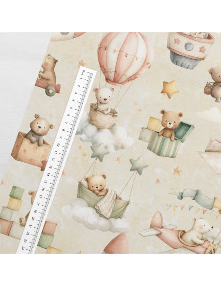 Premium-Baumwollstoff - Fliegender Teddybär