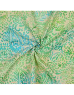 Batik-Viskosestoff Kaona - Grün und Blau