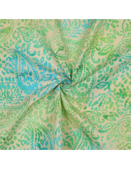 Batik-Viskosestoff Kaona - Grün und Blau
