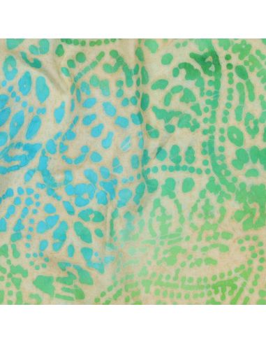 Batik-Viskosestoff Kaona - Grün und Blau