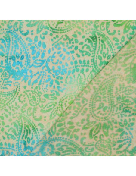 Batik-Viskosestoff Kaona - Grün und Blau