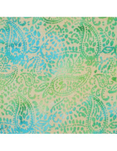 Batik-Viskosestoff Kaona - Grün und Blau
