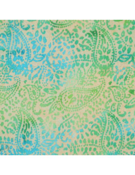 Batik-Viskosestoff Kaona - Grün und Blau