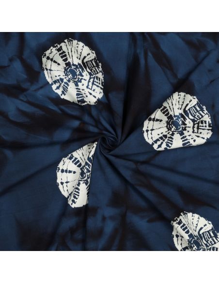 Batik-Baumwollstoff Solyne - Marineblau
