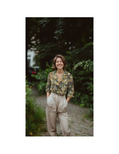 Batik-Baumwollstoff Aora - Blau und Grün