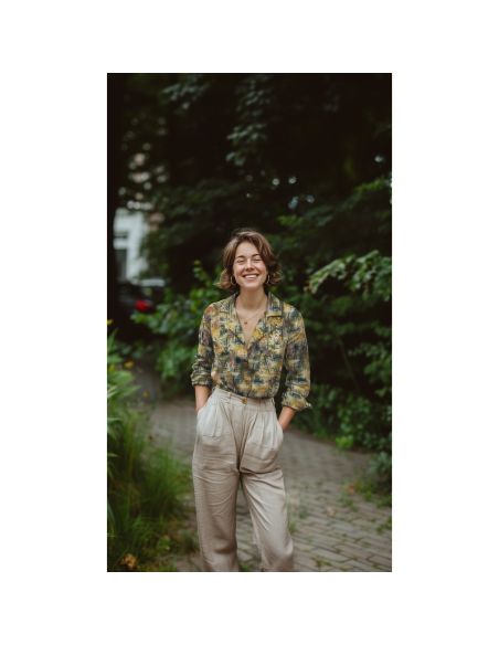 Batik-Baumwollstoff Aora - Blau und Grün