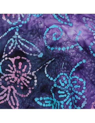 Batik-Baumwollstoff Comino - Violett