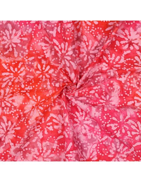 Batik-Baumwollstoff Orélia - Koralle