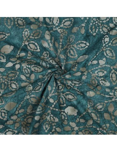 Batik-Baumwollstoff Méline - Petrolblau