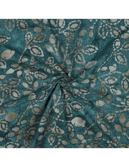 Batik-Baumwollstoff Méline - Petrolblau