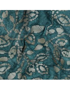 Batik-Baumwollstoff Méline - Petrolblau 2