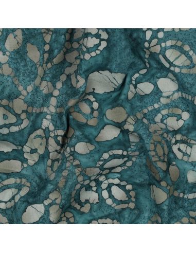 Batik-Baumwollstoff Méline - Petrolblau