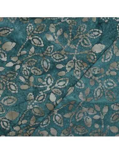 Batik-Baumwollstoff Méline - Petrolblau
