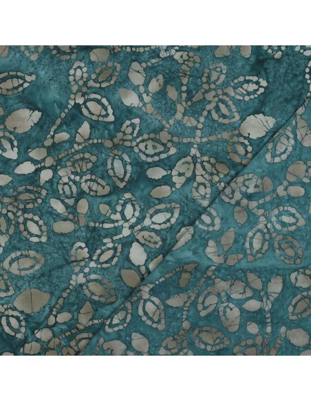 Batik-Baumwollstoff Méline - Petrolblau