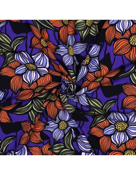 Florane Viskose-Twill-Stoff - Kobalt