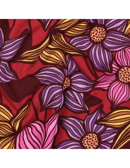 Florane Viskose-Twill-Stoff - Bordeaux