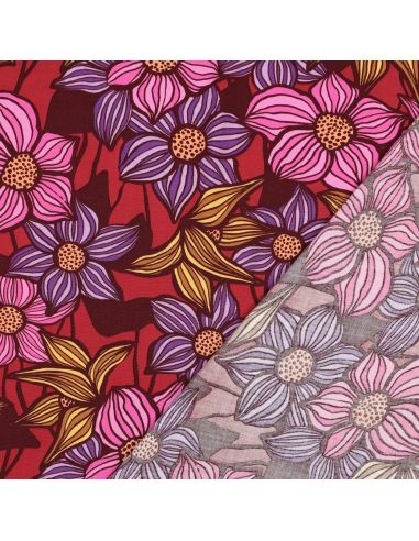 Florane Viskose-Twill-Stoff - Bordeaux