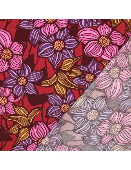 Florane Viskose-Twill-Stoff - Bordeaux