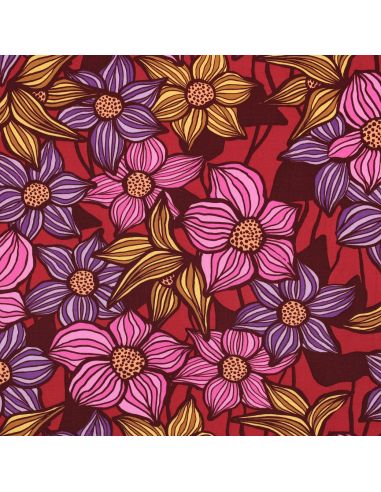 Florane Viskose-Twill-Stoff - Bordeaux