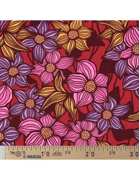 Florane Viskose-Twill-Stoff - Bordeaux