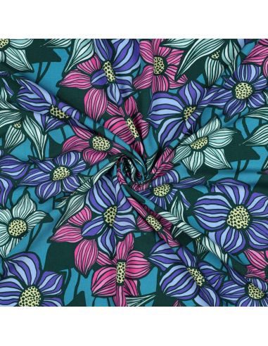 Florane Viskose-Twill-Stoff - Petrolblau
