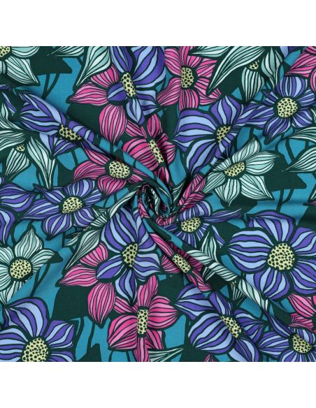Florane Viskose-Twill-Stoff - Petrolblau