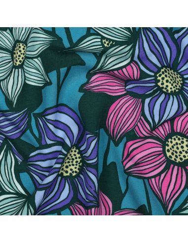 Florane Viskose-Twill-Stoff - Petrolblau