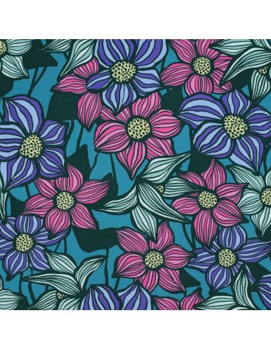 Florane Viskose-Twill-Stoff - Petrolblau