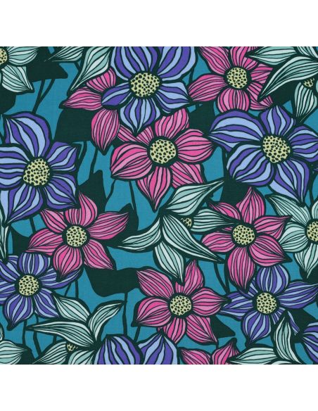 Florane Viskose-Twill-Stoff - Petrolblau