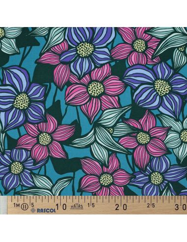 Florane Viskose-Twill-Stoff - Petrolblau