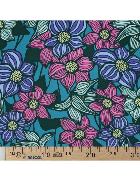 Florane Viskose-Twill-Stoff - Petrolblau