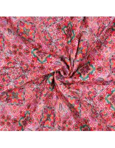 Gesteppter Baumwollvoile mit Patchwork - Rosa