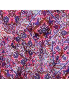 Gesteppter Baumwoll-Voile-Stoff mit Patchwork - Blau 2