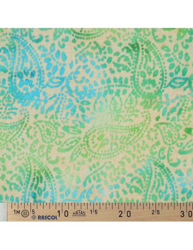 Batik-Viskosestoff Kaona - Grün und Blau