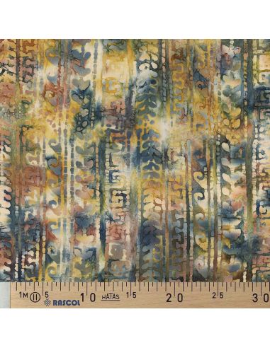 Batik-Baumwollstoff Aora - Blau und Grün