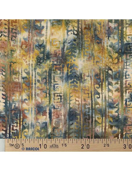 Batik-Baumwollstoff Aora - Blau und Grün