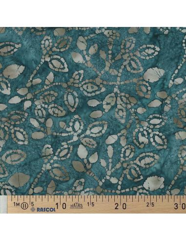 Batik-Baumwollstoff Méline - Petrolblau