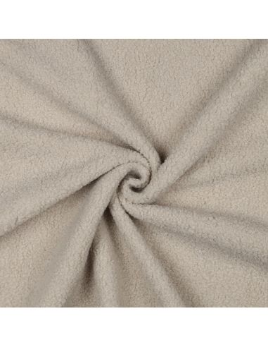 Doppelseitiger Teddy-Fleece-Stoff - Beige