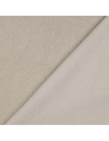 Doppelseitiger Teddy-Fleece-Stoff - Beige