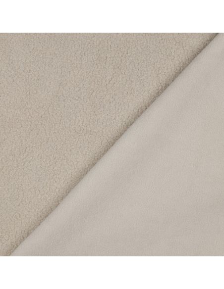 Doppelseitiger Teddy-Fleece-Stoff - Beige