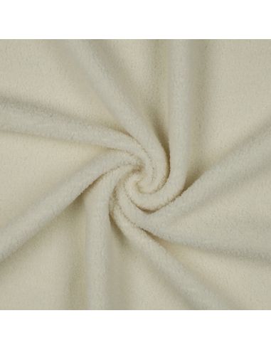 Doppelseitiger Teddy-Fleece-Stoff - Ecru