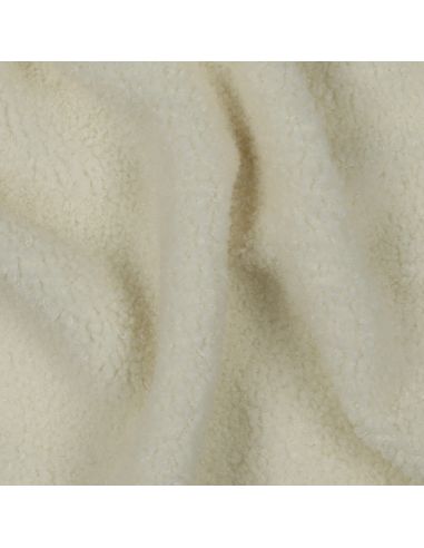 Doppelseitiger Teddy-Fleece-Stoff - Ecru