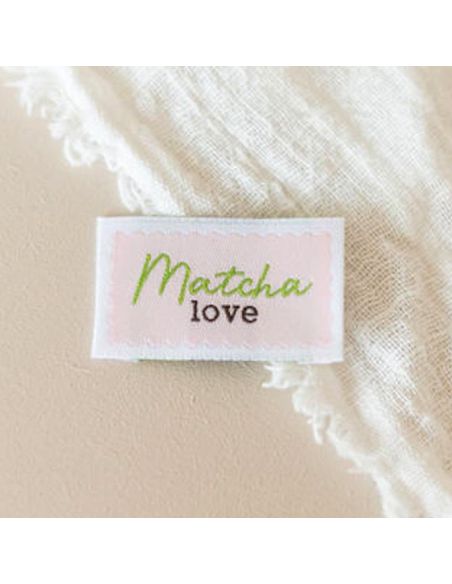Gewebtes Etikett zum Annähen Matcha-Liebe