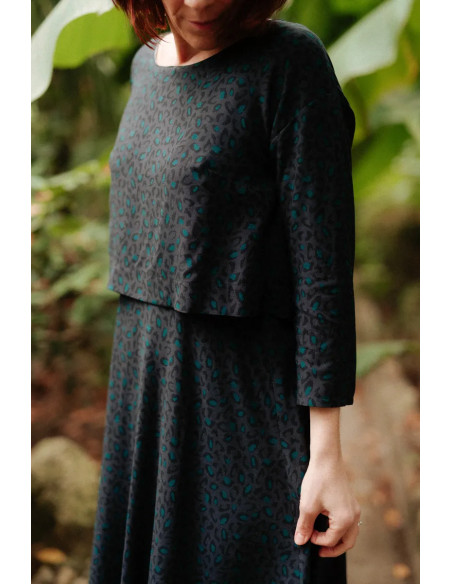 Tissu viscose Bagheera Anthracite - Églantine & Zoé
