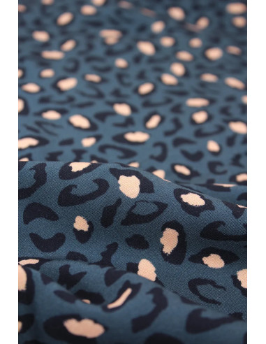 Tissu viscose Bagheera Bleu - Églantine & Zoé