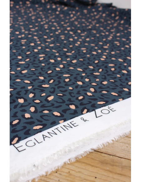 Tissu viscose Bagheera Bleu - Églantine & Zoé