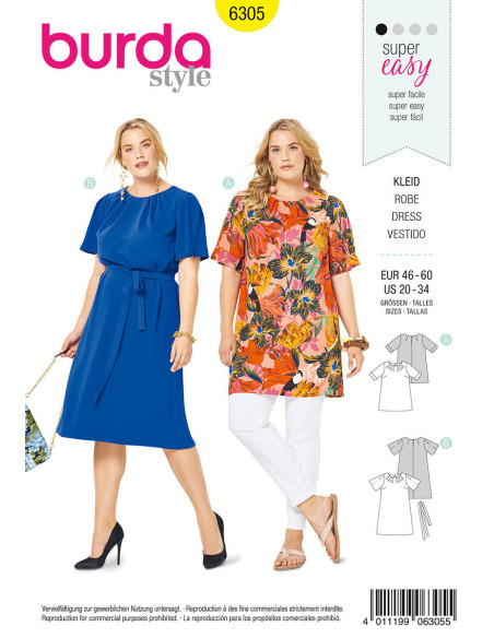 Kleid Schnittmuster - Burda 6305
