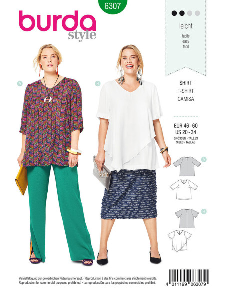 T-Shirt-Schnittmuster - Burda 6307