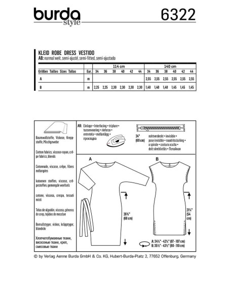 Kleidmuster - Burda 6322
