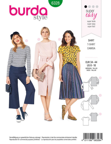 T-Shirt-Schnittmuster - Burda 6328